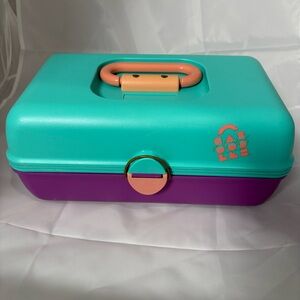 Caboodles Teal and Purple Cosmetic Case VTG